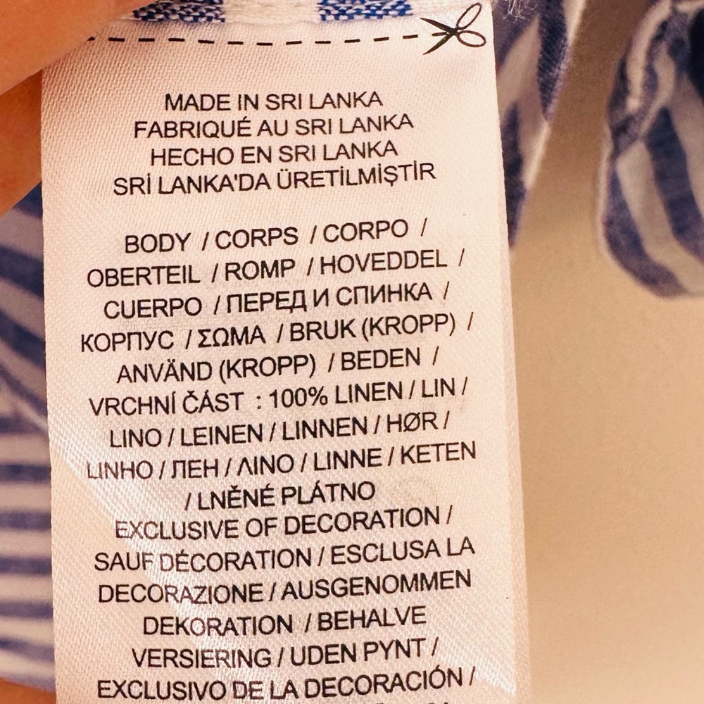 New Ralph Lauren Linen Button Down Striped oversized Shirt poplin - Picture 8 of 8